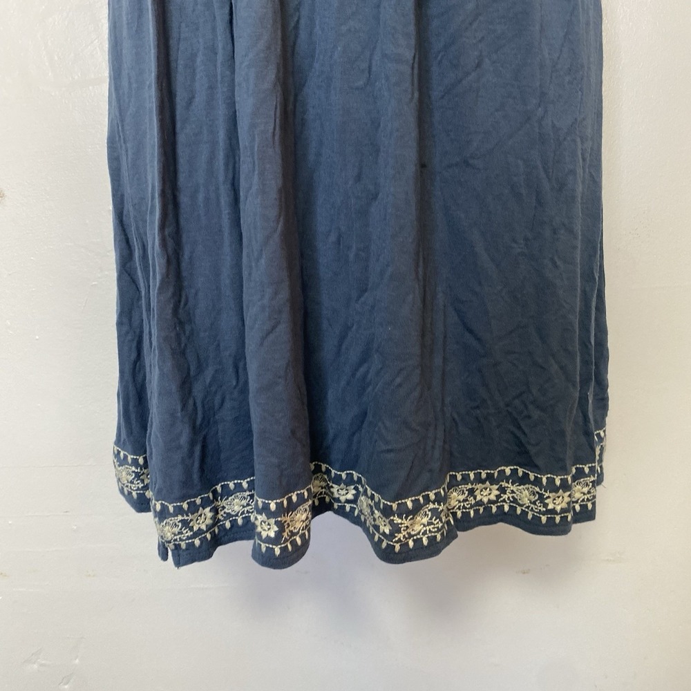 Women's Dress Blue Boho Cottagecore Babydoll S Coquette Peasant Embroidered - Picture 4 of 5